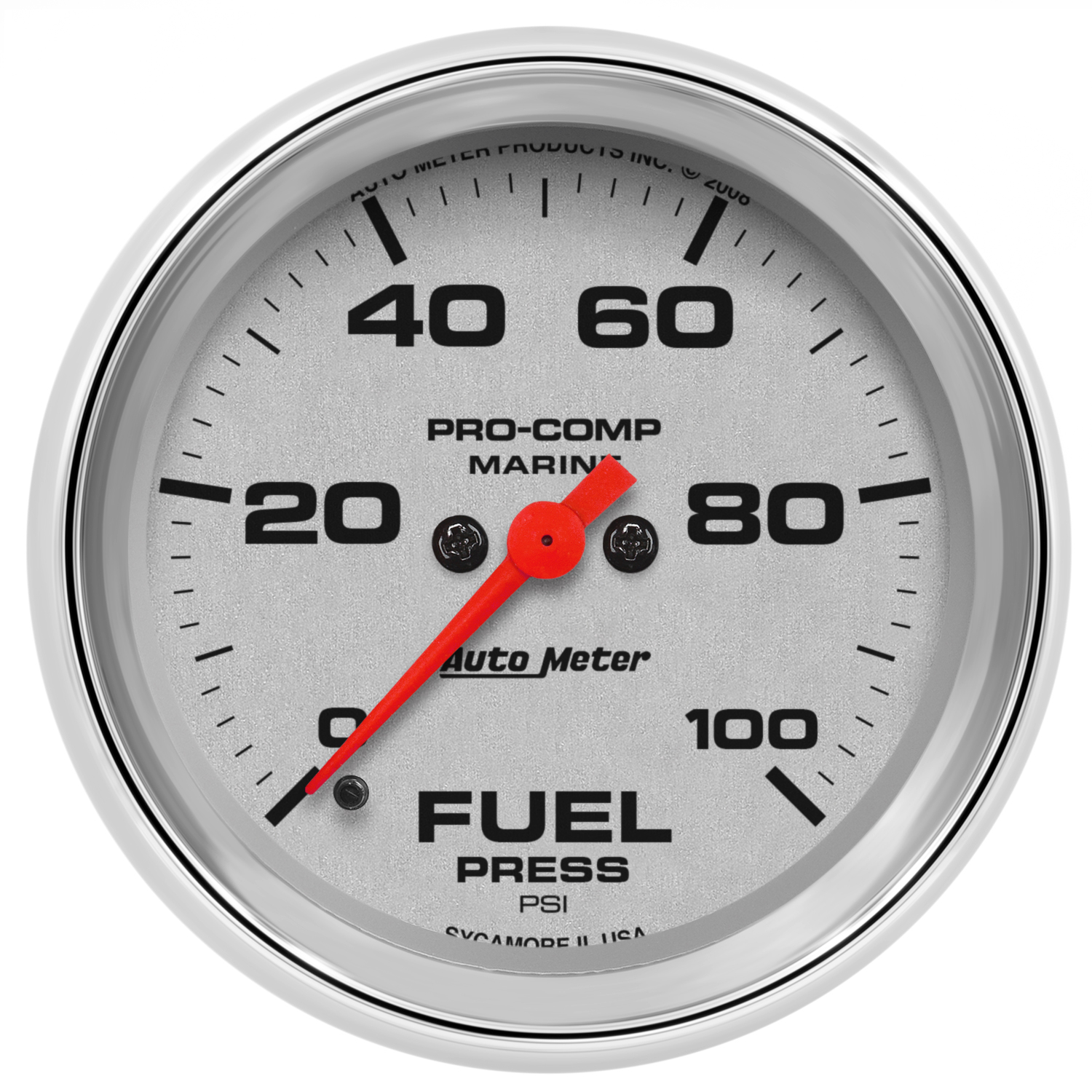 AUTOMETER Fuel Pressure Gauge 2 5/8", 100PSI, Digital Stepper Motor, Marine Chrome