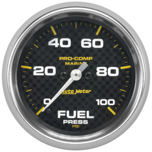AUTOMETER Fuel Pressure Gauge 2 5/8", 100PSI, Digital Stepper Motor, Marine Carbon Fibre