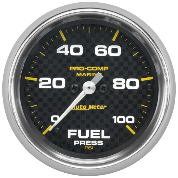 AUTOMETER Fuel Pressure Gauge 2 5/8", 100PSI, Digital Stepper Motor, Marine Carbon Fibre