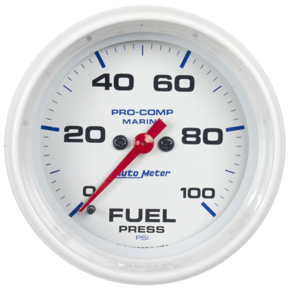 AUTOMETER Fuel Pressure Gauge 2 5/8", 100PSI, Digital Stepper Motor, Marine White