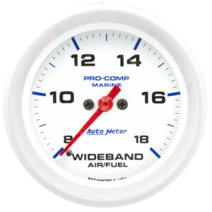 AUTOMETER Wideband Air/Fuel Ratio AFR Gauge Analogue, 2 5/8", 8:1-18:1, Stpr Mtr, Marine White