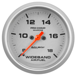 AUTOMETER Wideband Air/Fuel Ratio AFR Gauge Analogue, 2 5/8", 8:1-18:1, Stpr Mtr, Marine Silver