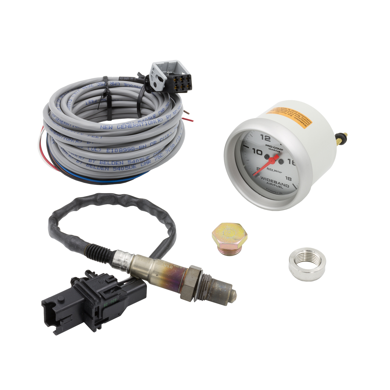 AUTOMETER Wideband Air/Fuel Ratio AFR Gauge Analogue, 2 5/8", 8:1-18:1, Stpr Mtr, Marine Silver - Image 2