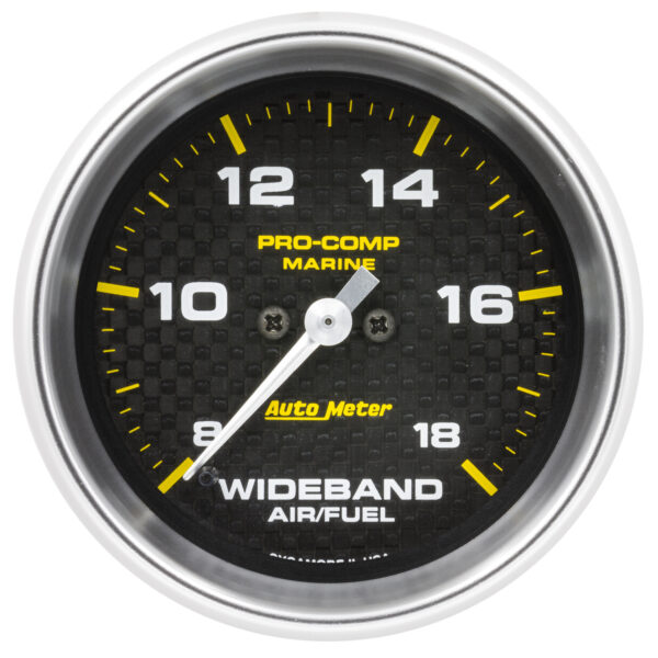 AUTOMETER Wideband Air/Fuel Ratio AFR Gauge Analogue, 2 5/8", 8:1-18:1, Stpr Mtr, Marine Carbon Fibre