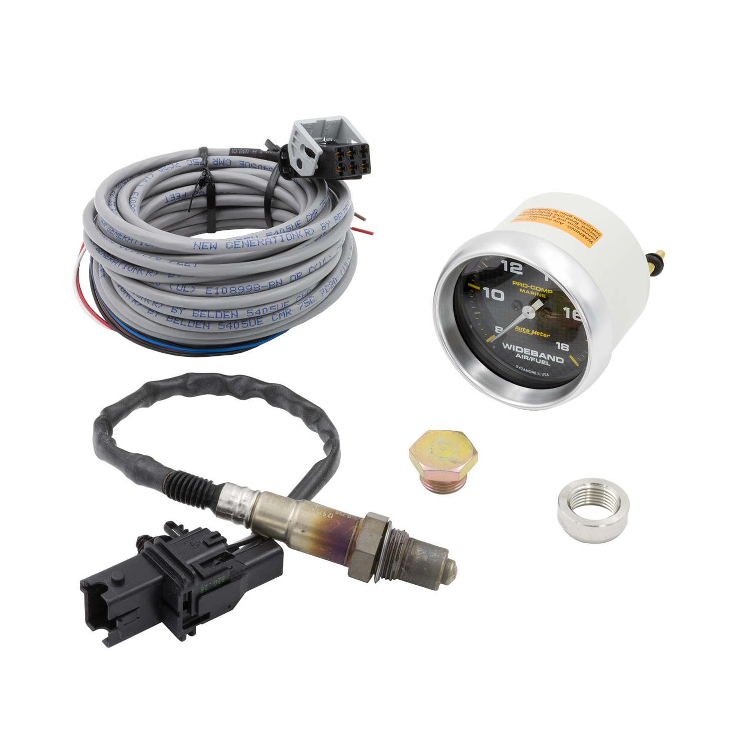 AUTOMETER Wideband Air/Fuel Ratio AFR Gauge Analogue, 2 5/8", 8:1-18:1, Stpr Mtr, Marine Carbon Fibre - Image 2
