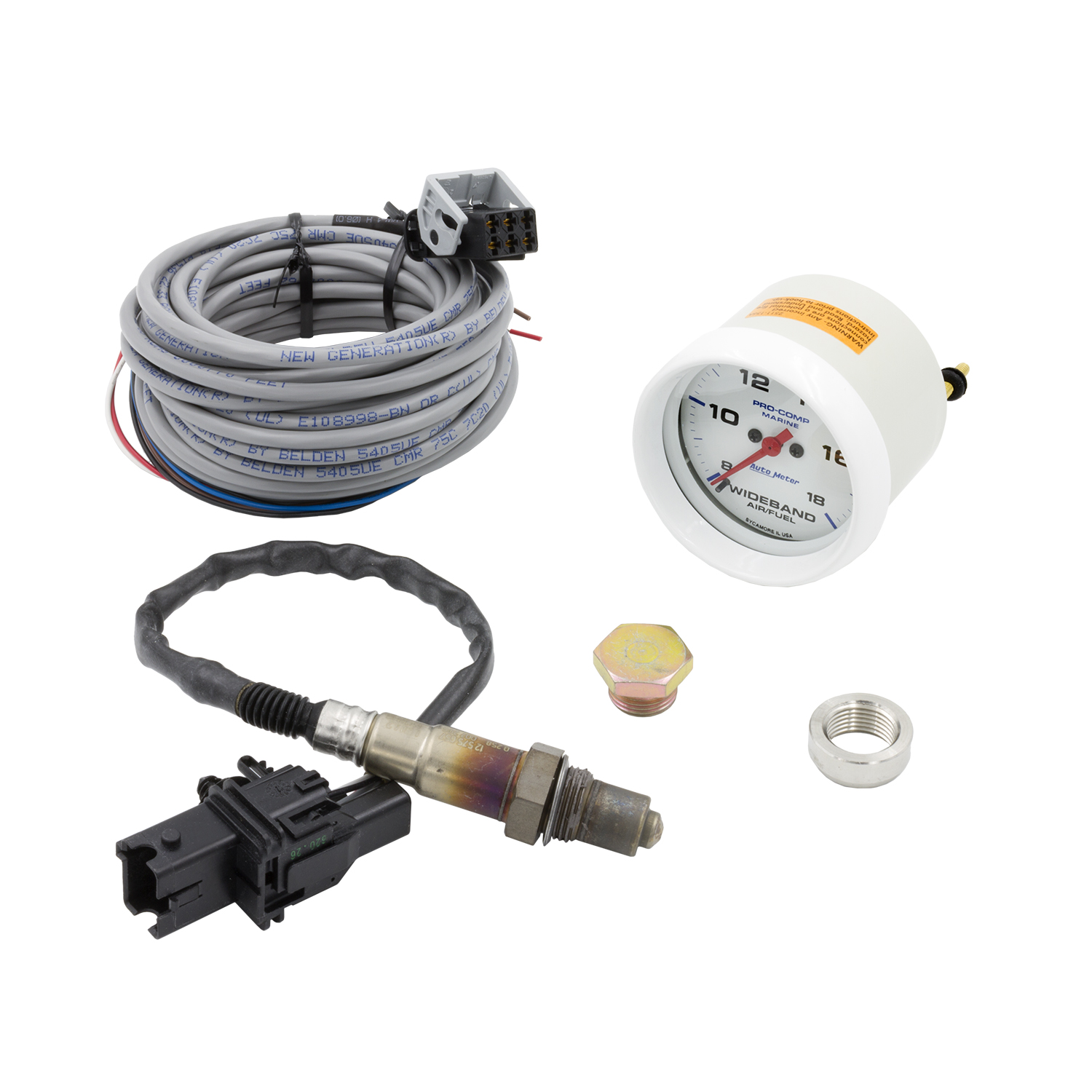 AUTOMETER Wideband Air/Fuel Ratio AFR Gauge Analogue, 2 5/8", 8:1-18:1, Stpr Mtr, Marine White - Image 2