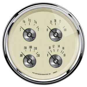 AUTOMETER Gauge, Quad, 5", 0° To 90°F, Elec, Prestige Antique Ivory