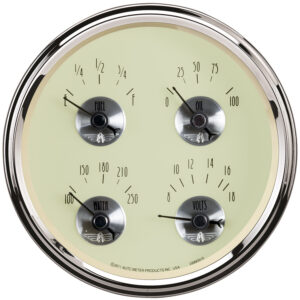AUTOMETER Gauge, Quad, 5", 240°-33°F, Elec, Prestige Antique Ivory