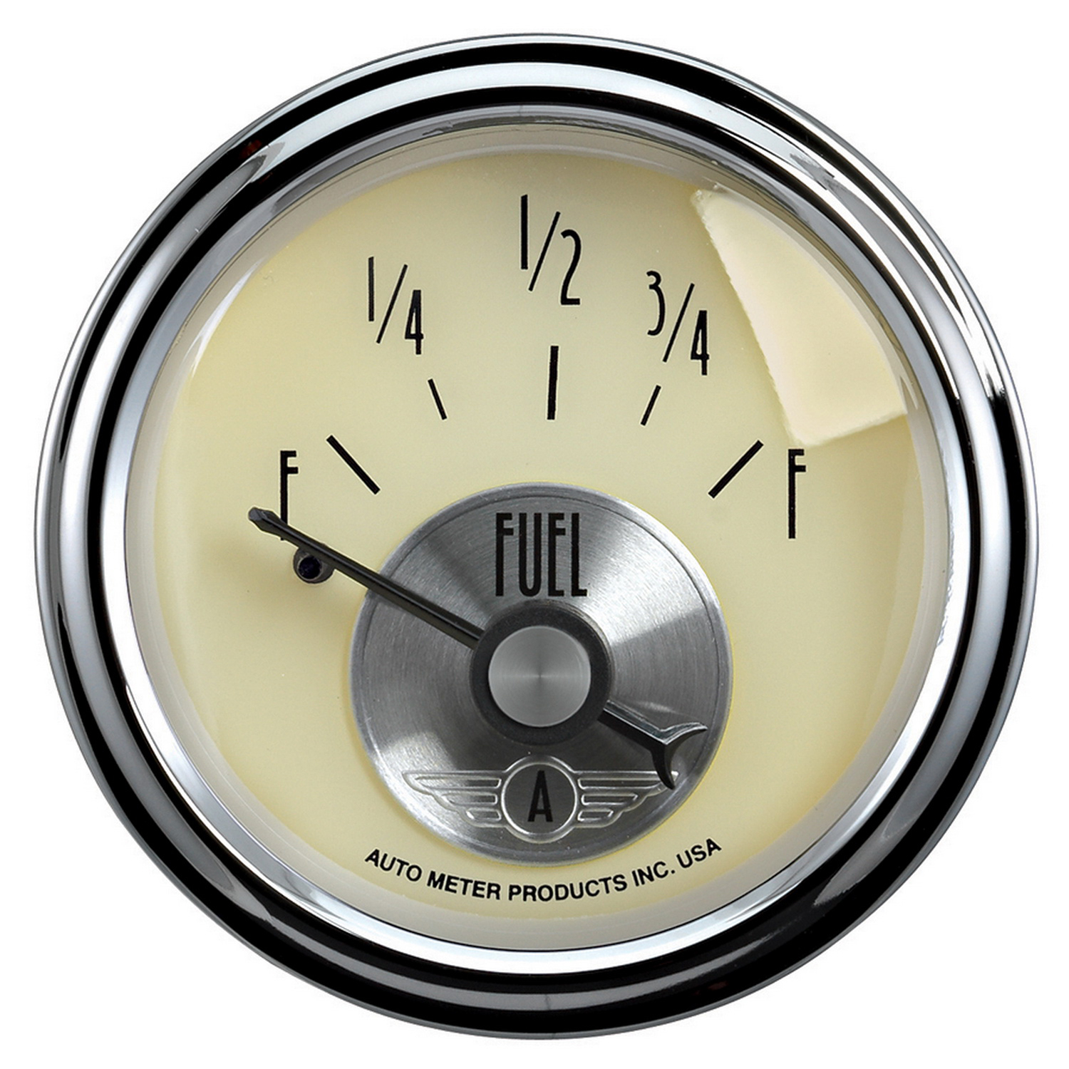 AUTOMETER Fuel Level Gauge 2 1/16", 0° To 90°F, Elec, Prestige Antique Ivory