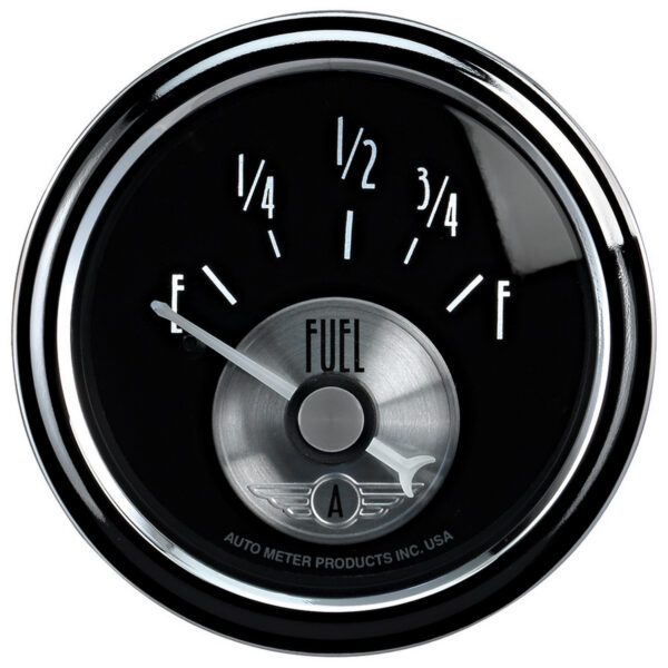 AUTOMETER Fuel Level Gauge 2 1/16", 0° To 90°F, Elec, Prestige Black Diamond