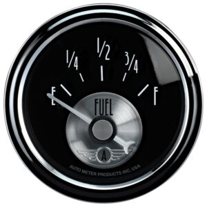AUTOMETER Fuel Level Gauge 2 1/16", 240° To 33°F, Elec, Prestige Black Diamond