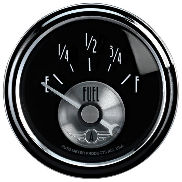 AUTOMETER Fuel Level Gauge 2 1/16", 240° To 33°F, Elec, Prestige Black Diamond