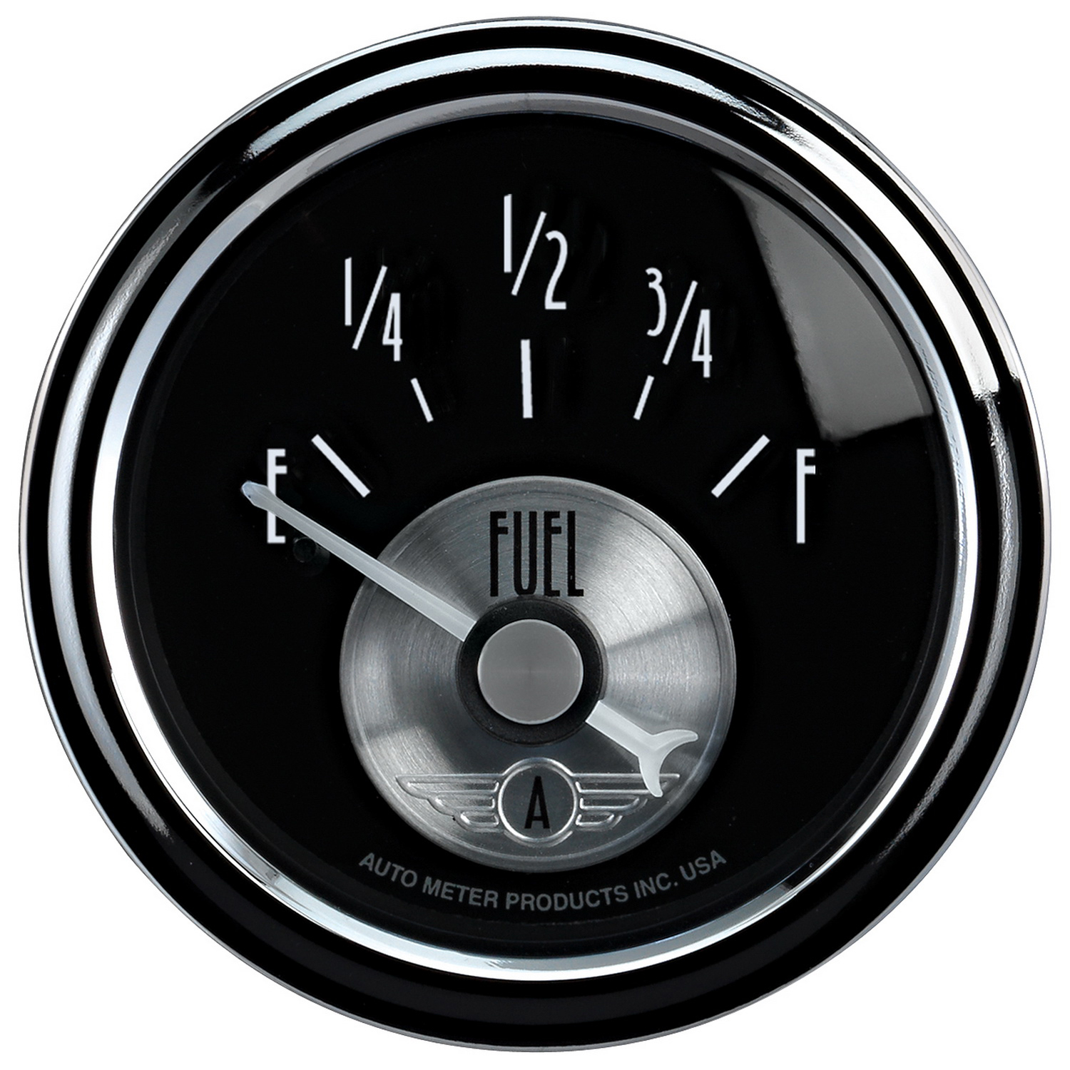 AUTOMETER Fuel Level Gauge 2 1/16", 240° To 33°F, Elec, Prestige Black Diamond