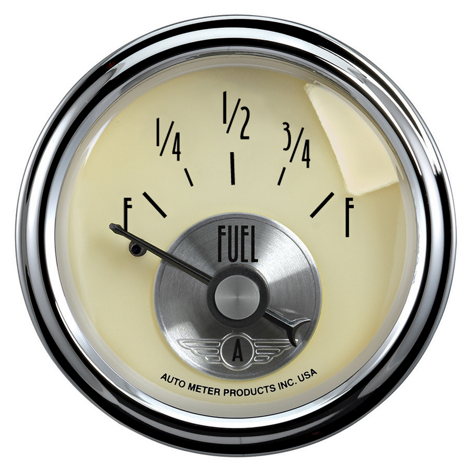 AUTOMETER Fuel Level Gauge 2 1/16", 240° To 33°F, Elec, Prestige Antique Ivory