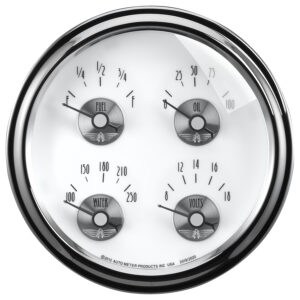 AUTOMETER Gauge, Quad, 5", 240°-33°F, Elec, Prestige Pearl