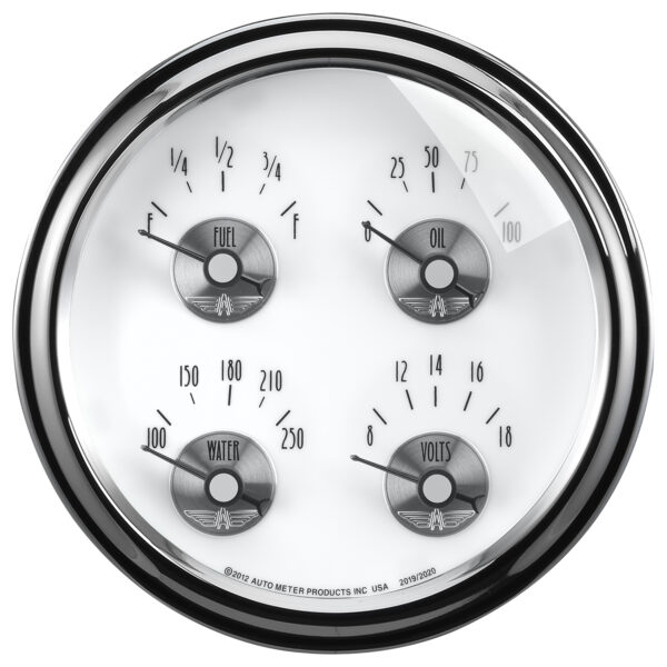 AUTOMETER Gauge, Quad, 5", 240°-33°F, Elec, Prestige Pearl