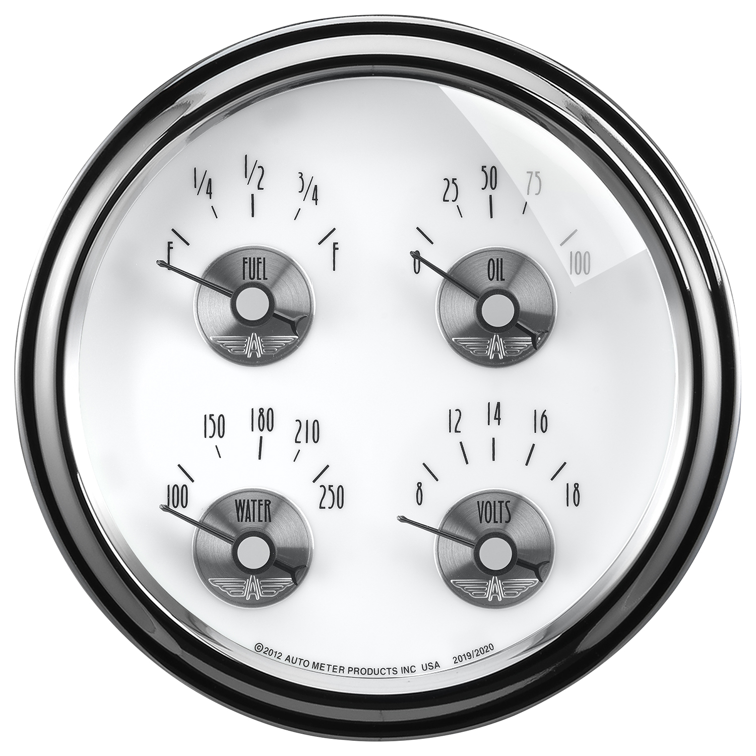 AUTOMETER Gauge, Quad, 5", 240°-33°F, Elec, Prestige Pearl