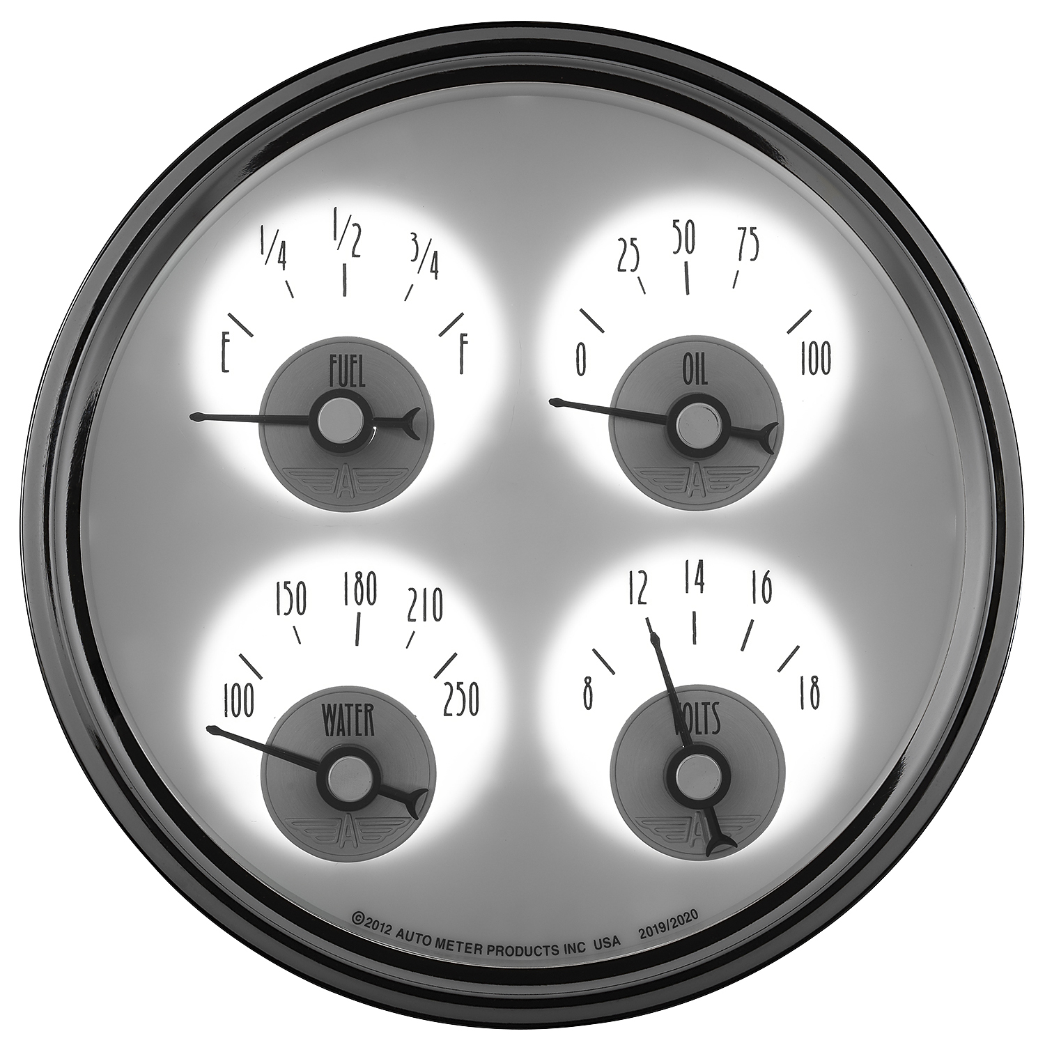 AUTOMETER Gauge, Quad, 5", 240°-33°F, Elec, Prestige Pearl - Image 4