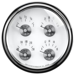 AUTOMETER Gauge, Quad, 5", 0° To 90°F, Elec, Prestige Pearl
