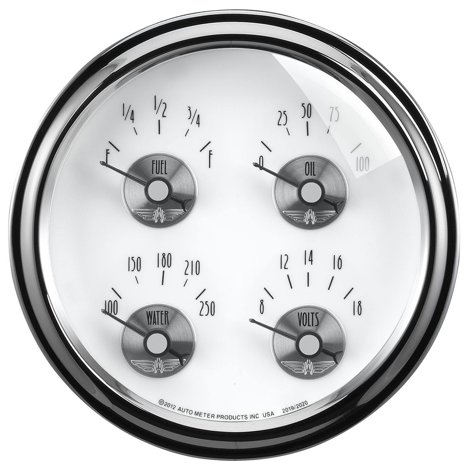 AUTOMETER Gauge, Quad, 5", 0° To 90°F, Elec, Prestige Pearl