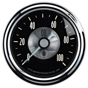 AUTOMETER Oil Pressure Gauge 2 1/16", 100PSI, Mech, Prestige Black Diamond