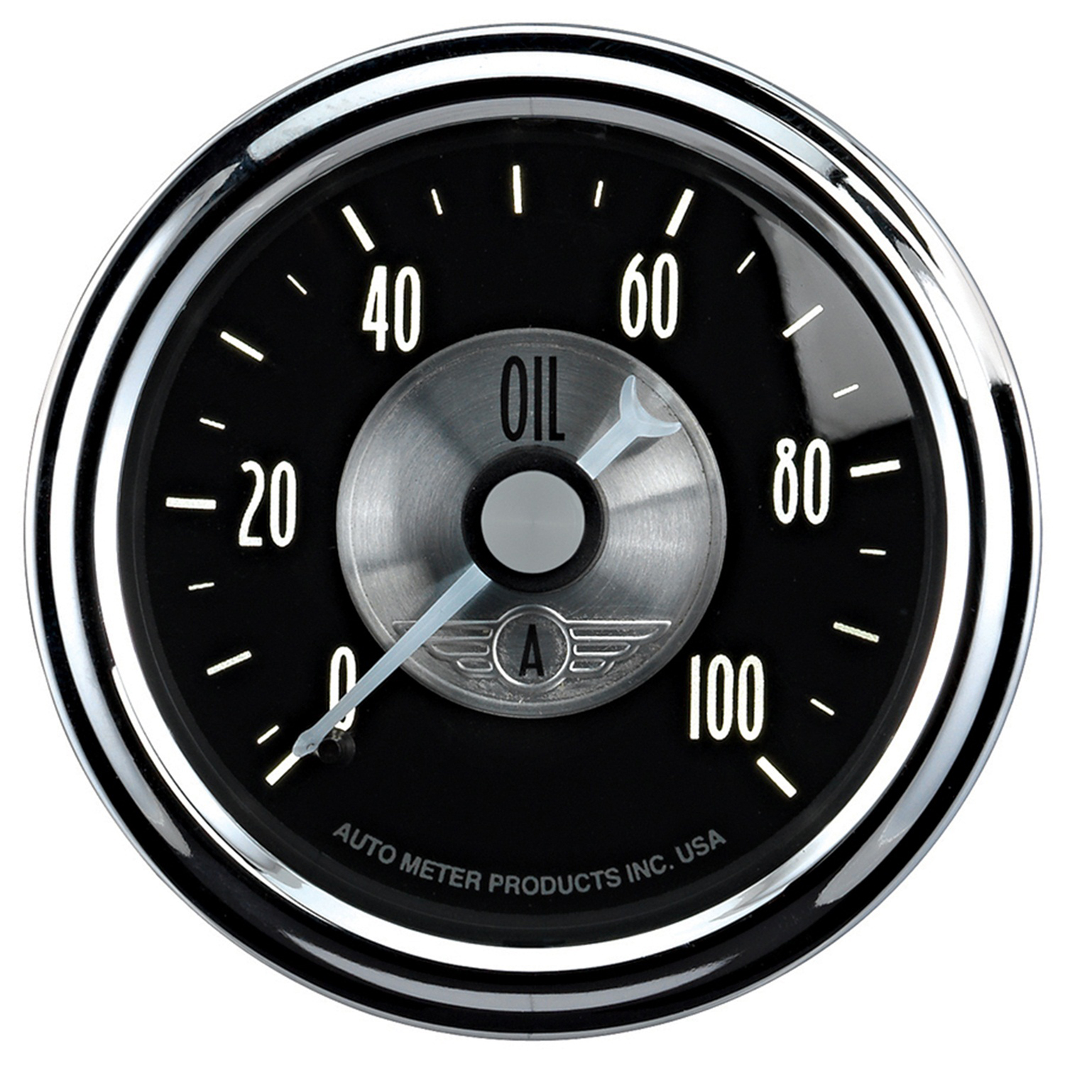 AUTOMETER Oil Pressure Gauge 2 1/16", 100PSI, Mech, Prestige Black Diamond