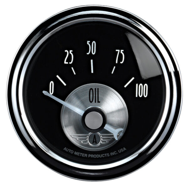 AUTOMETER Oil Pressure Gauge 2 1/16", 100PSI, Elec, Prestige Black Diamond
