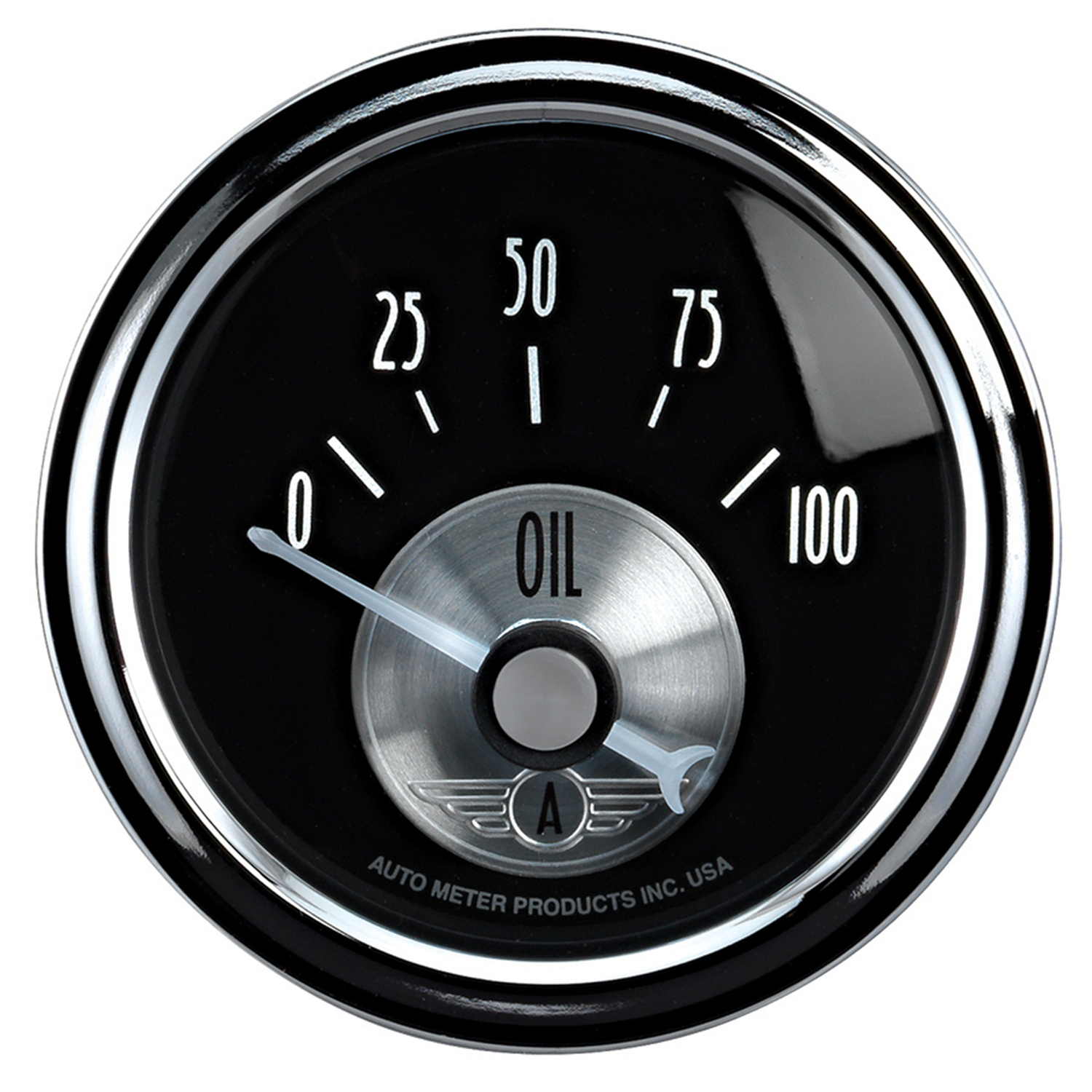 AUTOMETER Oil Pressure Gauge 2 1/16", 100PSI, Elec, Prestige Black Diamond