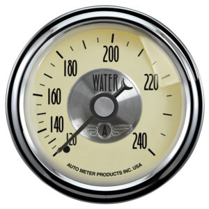 AUTOMETER Water Temperature Gauge 2 1/16", 240°f, Mech, Prestige Antique Ivory