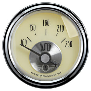 AUTOMETER Water Temperature Gauge 2 1/16", 250°f, Elec, Prestige Antique Ivory