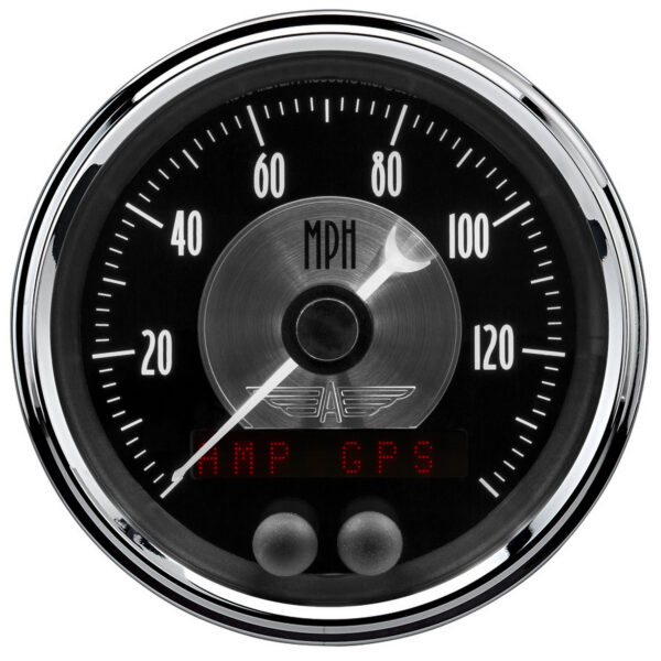 AUTOMETER Speedometer Gauge 3 3/8", 140MPH, GPS, Prestige Black Diamond