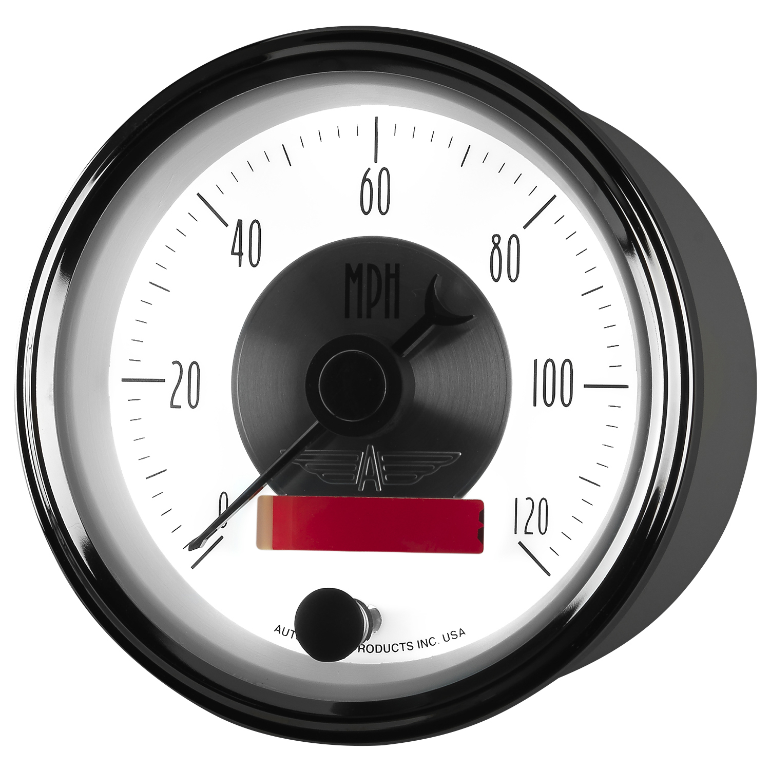 AUTOMETER Speedometer Gauge 3 3/8", 120MPH, Elec. Program W/LCD Odo, Prestige Pearl - Image 3