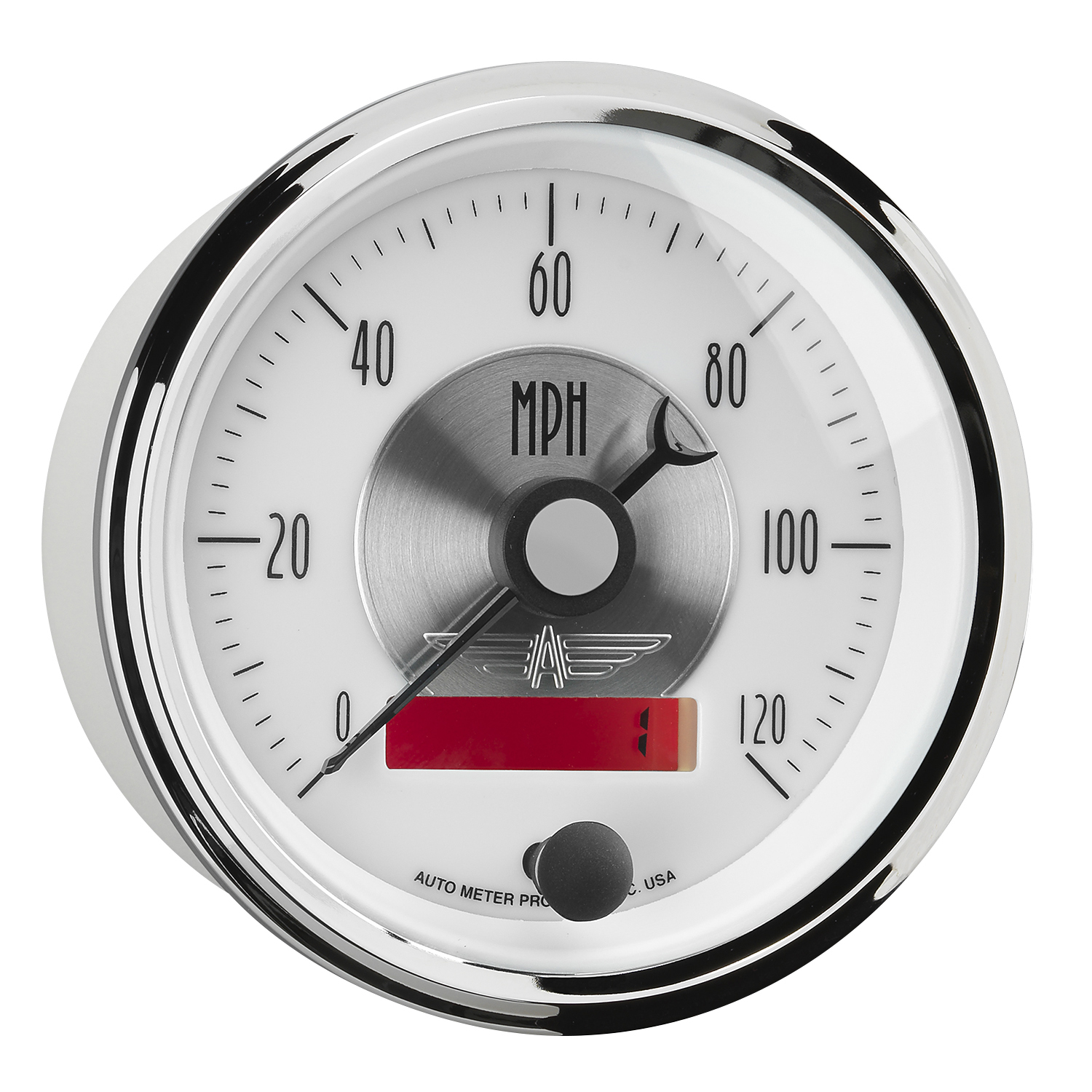 AUTOMETER Speedometer Gauge 3 3/8", 120MPH, Elec. Program W/LCD Odo, Prestige Pearl - Image 5