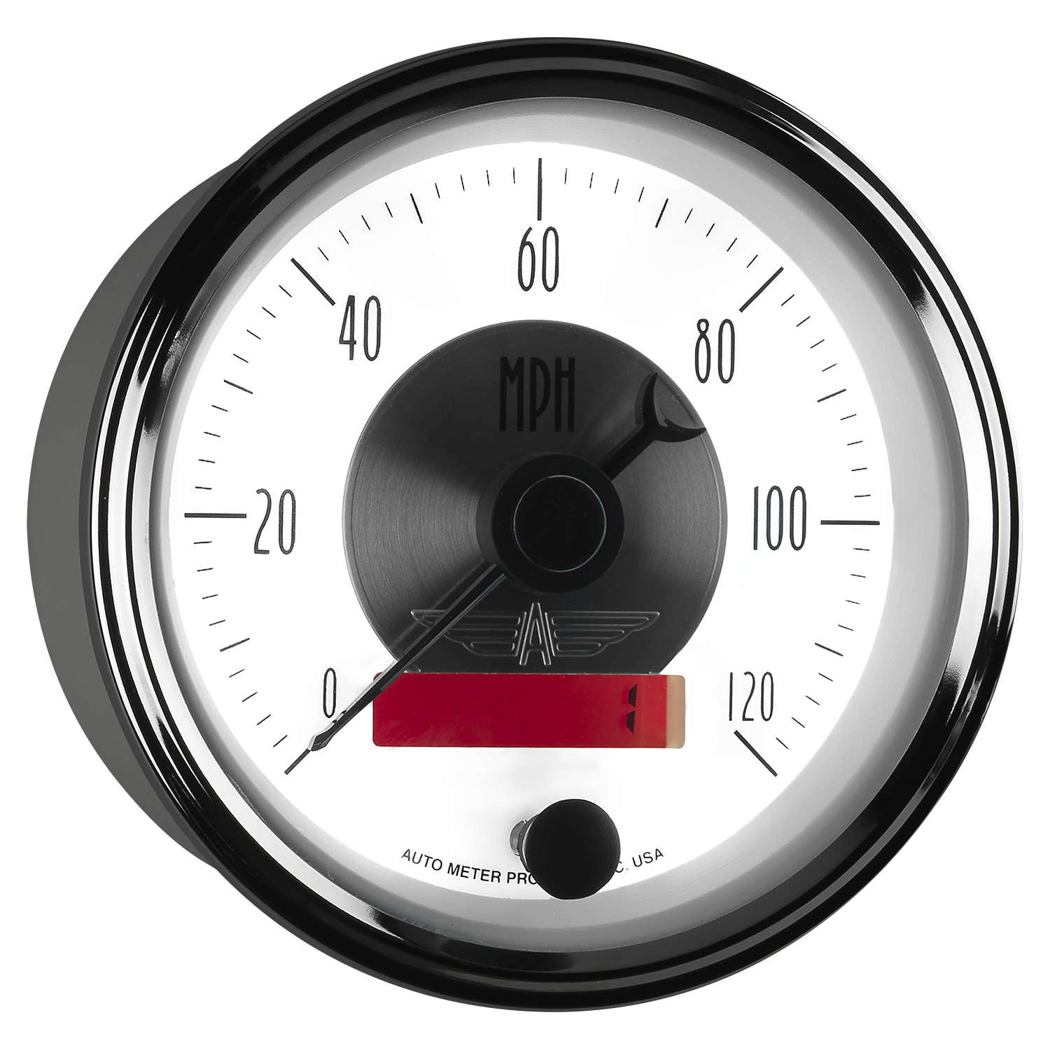 AUTOMETER Speedometer Gauge 3 3/8", 120MPH, Elec. Program W/LCD Odo, Prestige Pearl - Image 6