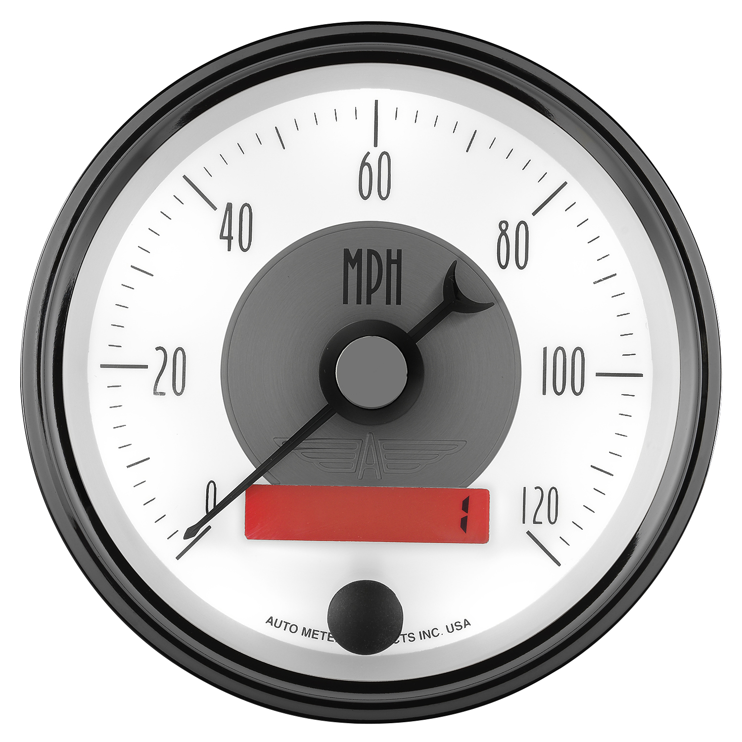 AUTOMETER Speedometer Gauge 3 3/8", 120MPH, Elec. Program W/LCD Odo, Prestige Pearl - Image 4