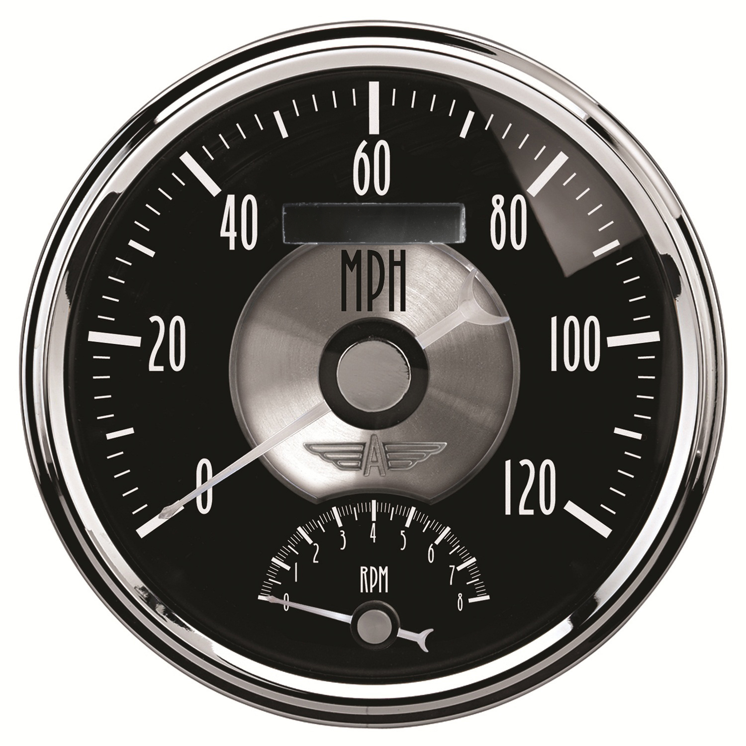 AUTOMETER Tacho/Speedo Gauge 5", 120MPH & 8K RPM, Elec. Program, Prestige Black Diamond