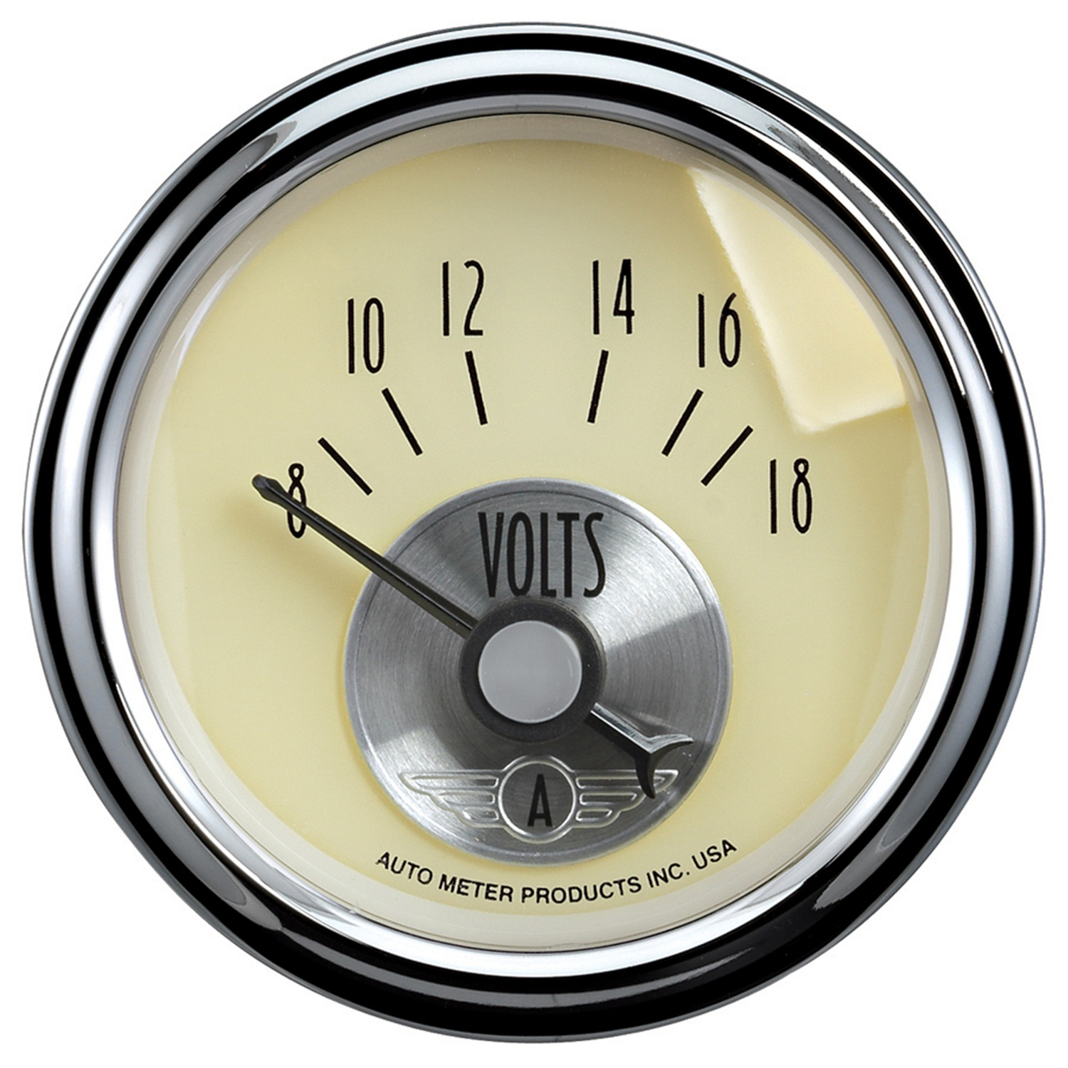 AUTOMETER Voltmeter Gauge 2 1/16", 18V, Elec, Prestige Antique Ivory
