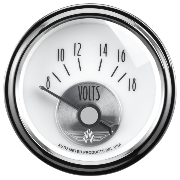 AUTOMETER Voltmeter Gauge 2 1/16", 18V, Elec, Prestige Pearl