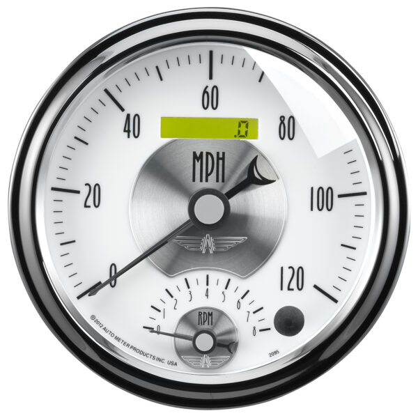 AUTOMETER Tacho/Speedo Gauge 5", 120MPH & 8K RPM, Elec. Program., Prestige Pearl