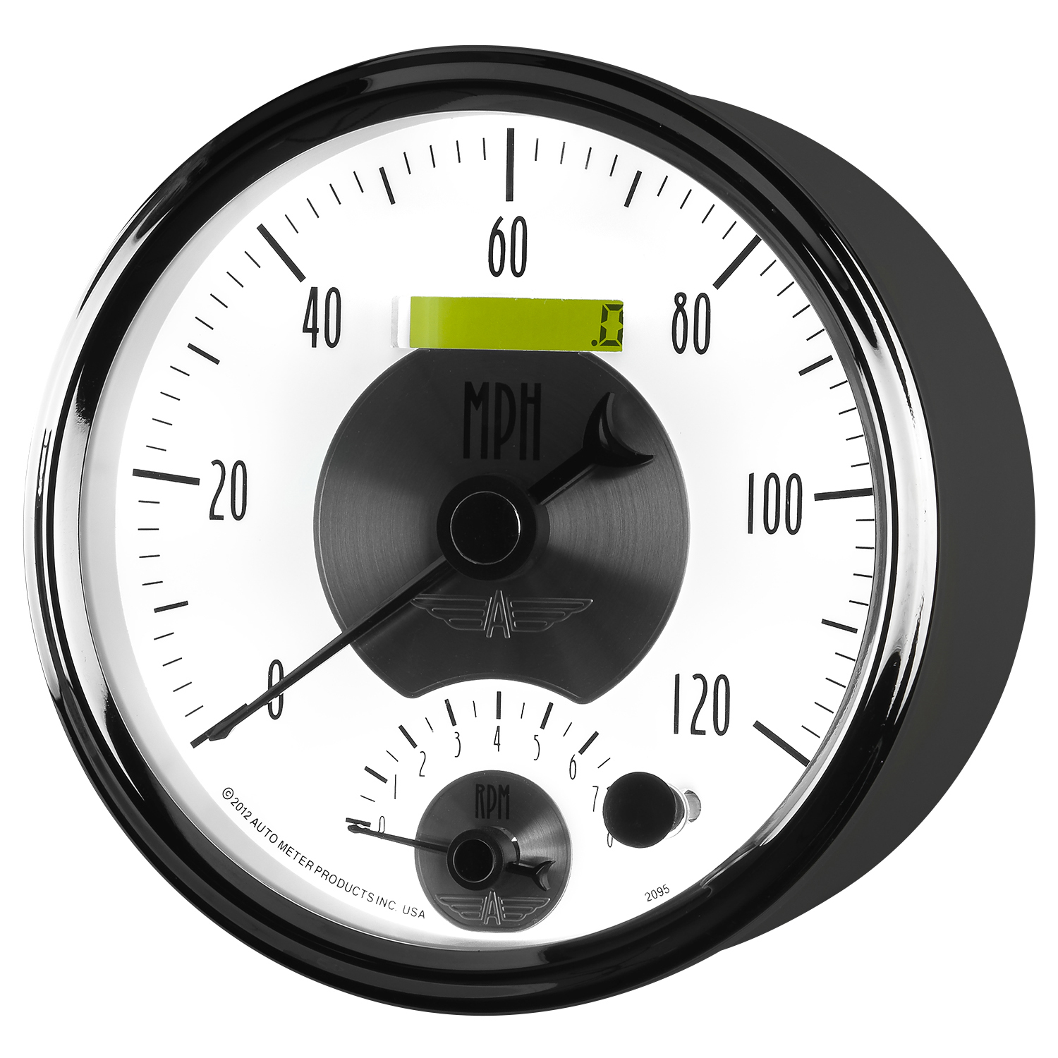 AUTOMETER Tacho/Speedo Gauge 5", 120MPH & 8K RPM, Elec. Program., Prestige Pearl - Image 3