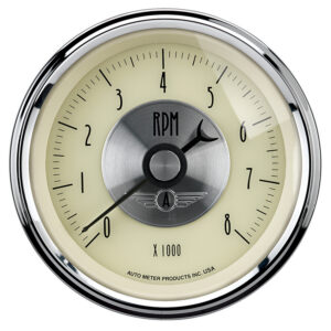 AUTOMETER Tachometer Gauge 3 3/8", 8K RPM, In-Dash, Prestige Antique Ivory