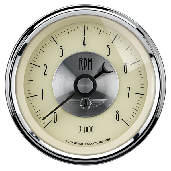 AUTOMETER Tachometer Gauge 3 3/8", 8K RPM, In-Dash, Prestige Antique Ivory