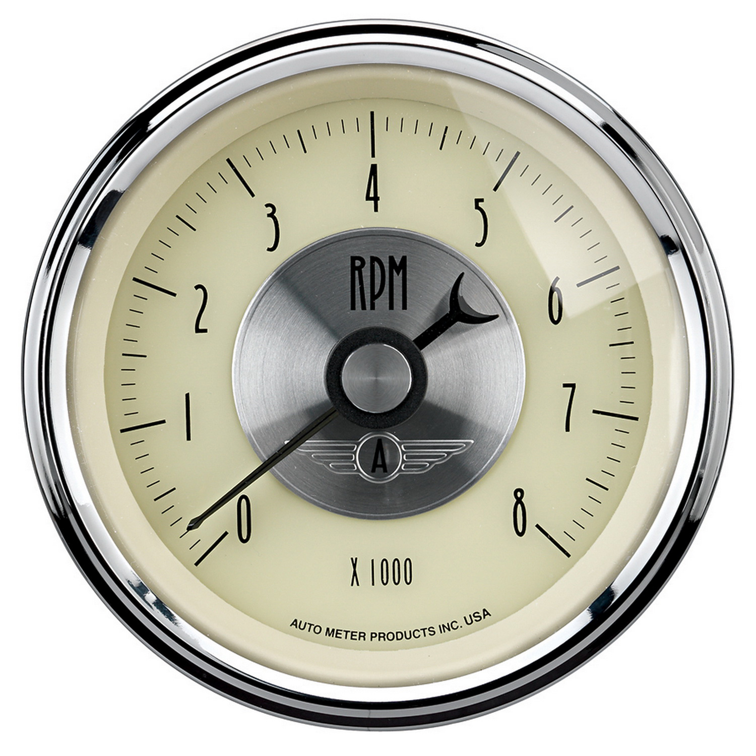 AUTOMETER Tachometer Gauge 3 3/8", 8K RPM, In-Dash, Prestige Antique Ivory