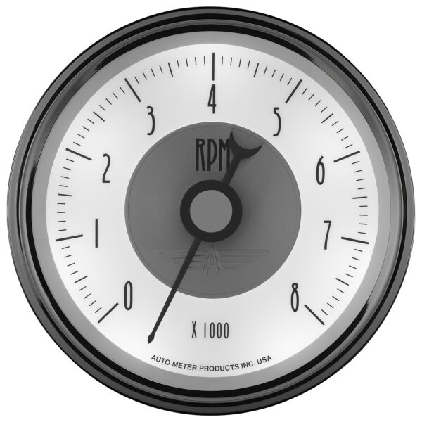 AUTOMETER Tachometer Gauge 3 3/8", 8K RPM, In-Dash, Prestige Pearl - Image 4