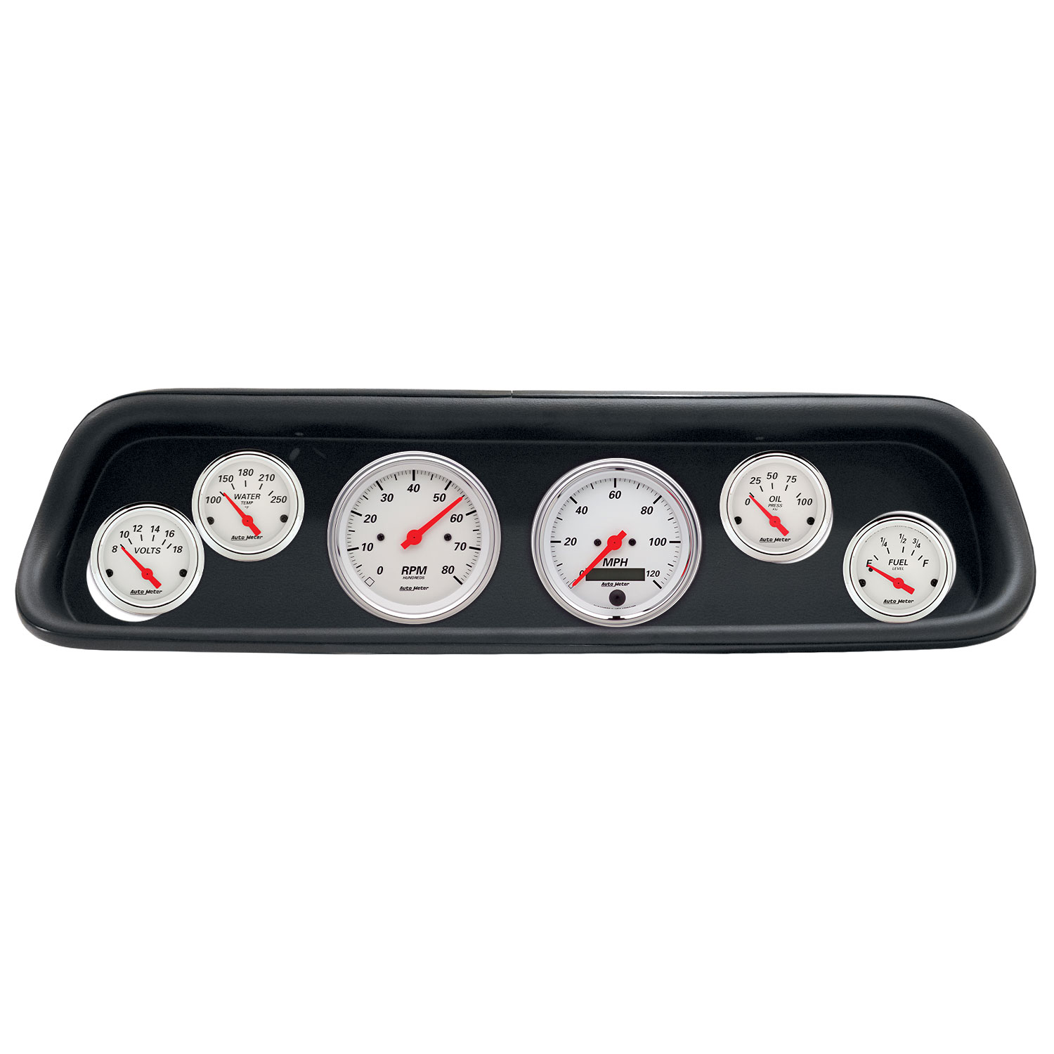 AUTOMETER Direct Fit Dash Kit, (3 3/8" X2, 2 1/16" X4), Ford Mustang 64-65, Arctic White