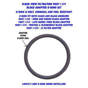 CLEAR VIEW Oil Filters 211 - Block Adapter O-Ring Kit