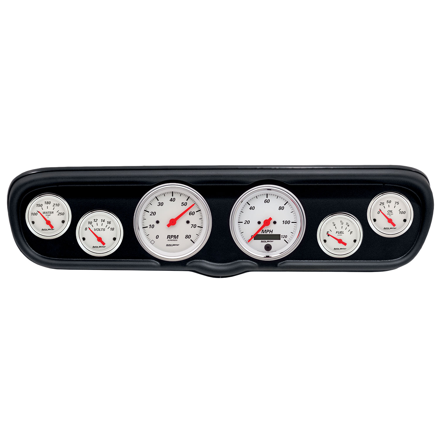AUTOMETER Direct Fit Dash Kit, (3 3/8" X2, 2 1/16" X4), Ford Mustang 66, Arctic White