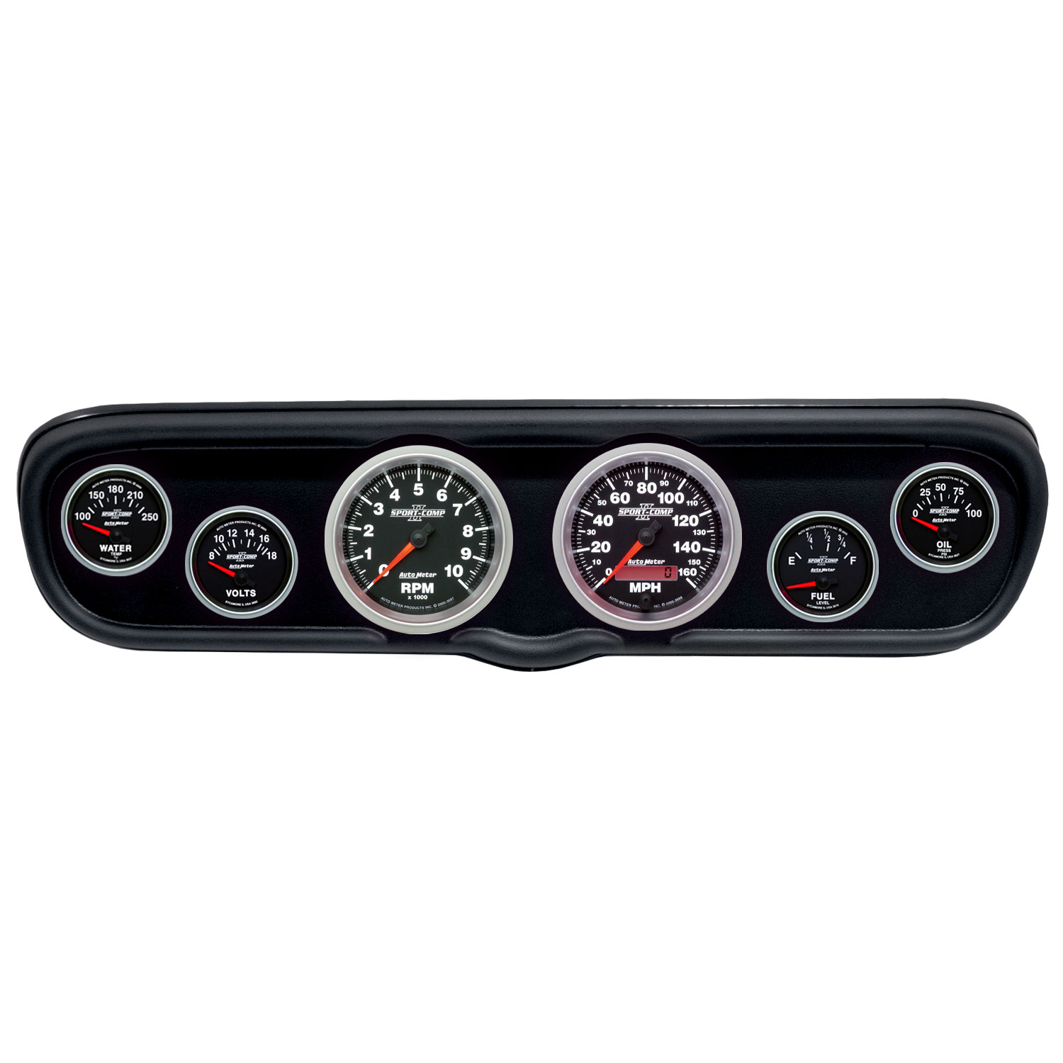 AUTOMETER Direct Fit Dash Kit, (3 3/8" X2, 2 1/16" X4), Ford Mustang 66, Sport-Comp II