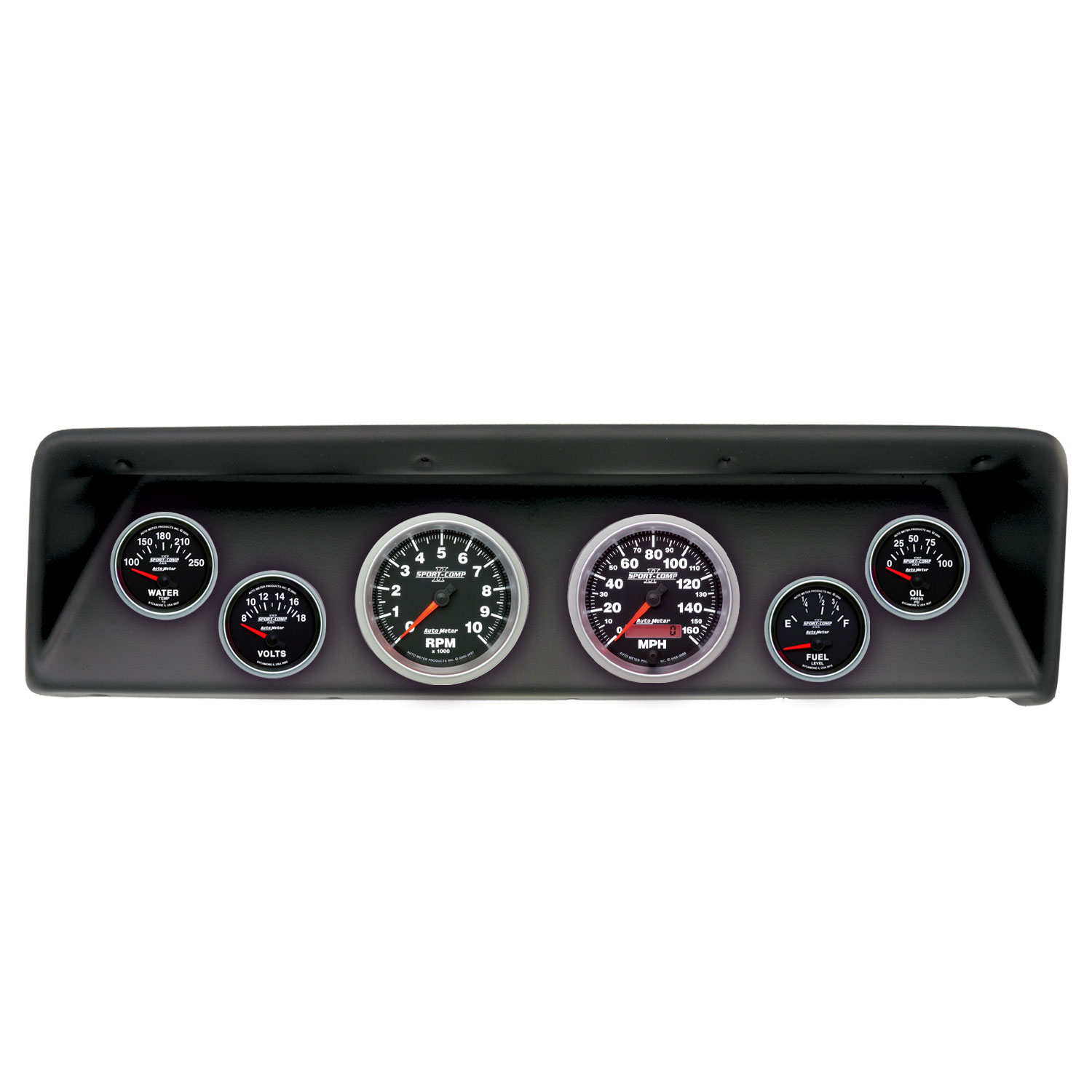 AUTOMETER Direct Fit Dash Kit, (3 3/8" X2, 2 1/16" X4), Chevrolet Nova 66-67, Sport-Comp II