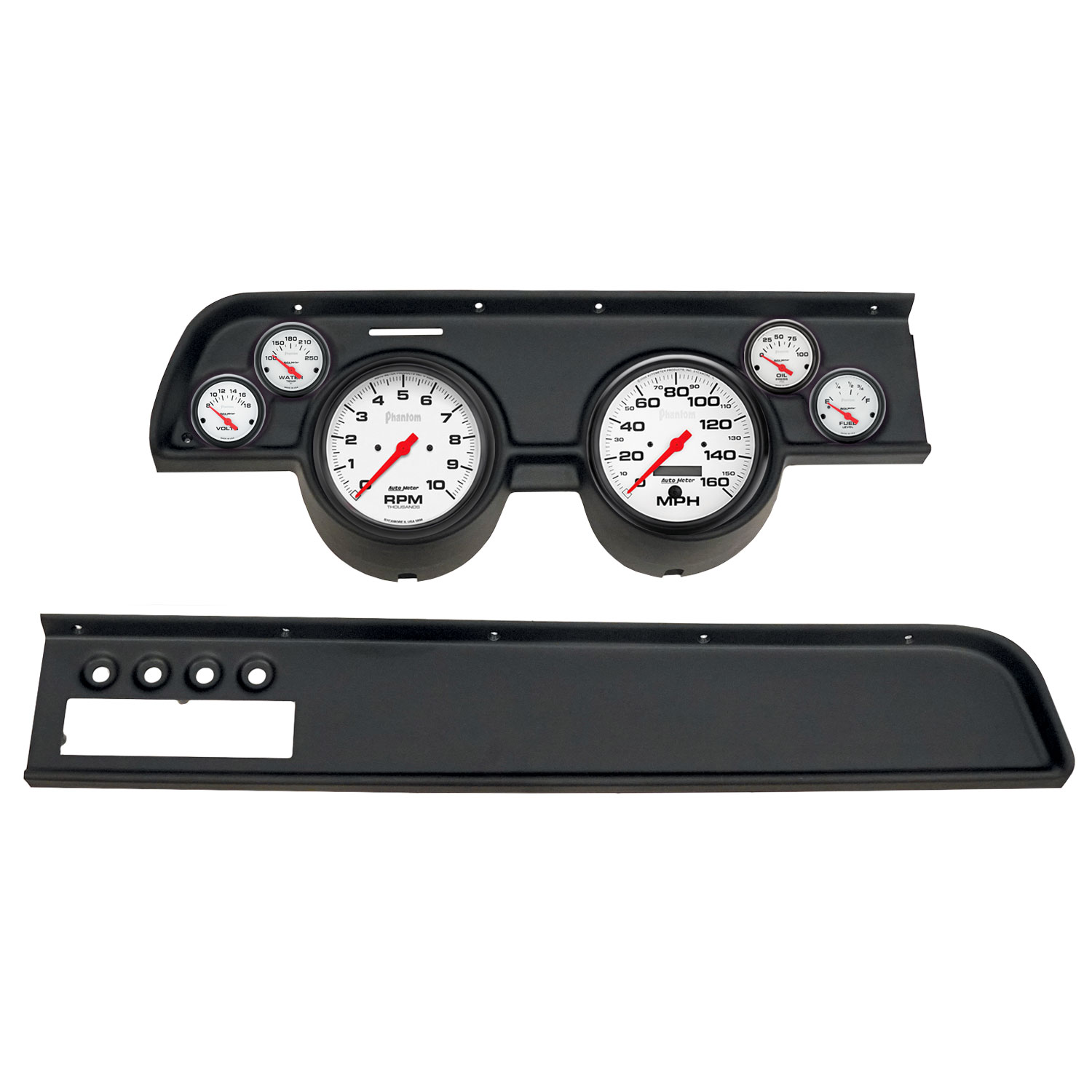 AUTOMETER Direct Fit Dash Kit, (5" X2, 2 1/16" X4), Merc Cougar Ac 67-68, Phantom